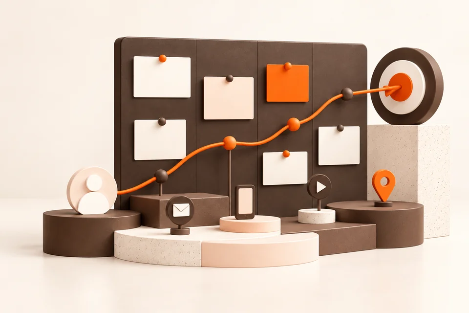 Illustration of digital strategy and customer journey planning