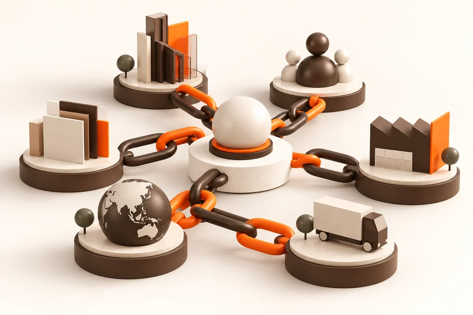 Illustration of connected partnerships and networks
